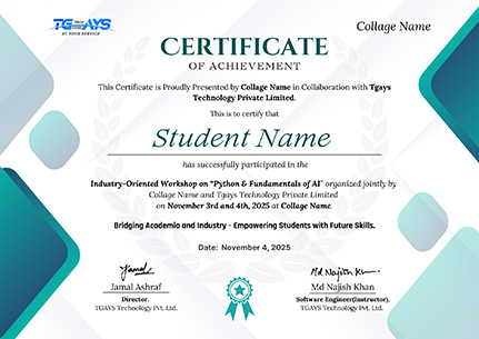 Python AI Workshop Certificate